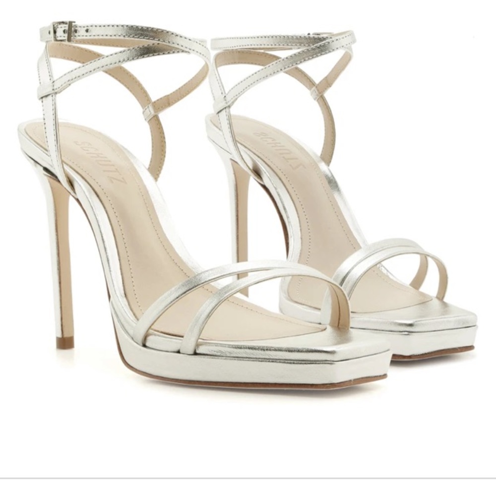 Schutz silver heels